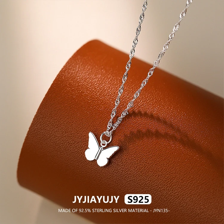 JYJIAYUJY 100% цельное оригинальное ожерелье из стерлингового серебра S925, 45 см, волнистая цепочка, 10 мм, кулон-бабочка, модные женские украшения JYN135
JYJIAYUJY 100% цельное оригинальное ожерелье из стерлингового серебра S925, 45 см, волнистая цепочка, 10 мм, кулон-бабочка, модные женские украшения JYN135