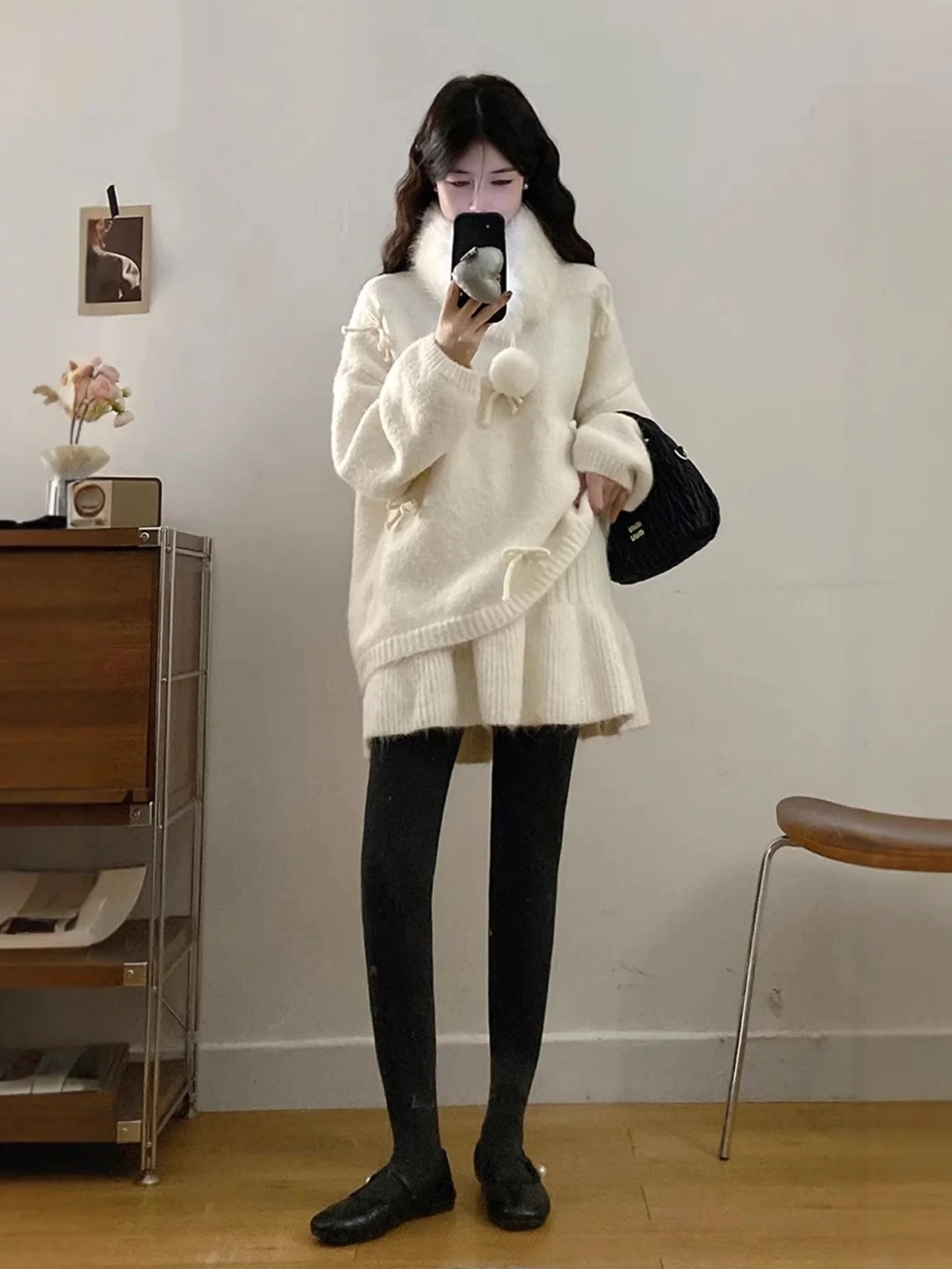 Style Knitted Set Women's Spring Autumn plus Size Faux Fur Collar Sweater Skirt High Waist Knot Three P...
Style Knitted Set Women's Spring Autumn plus Size Faux Fur Collar Sweater Skirt High Waist Knot Three P...