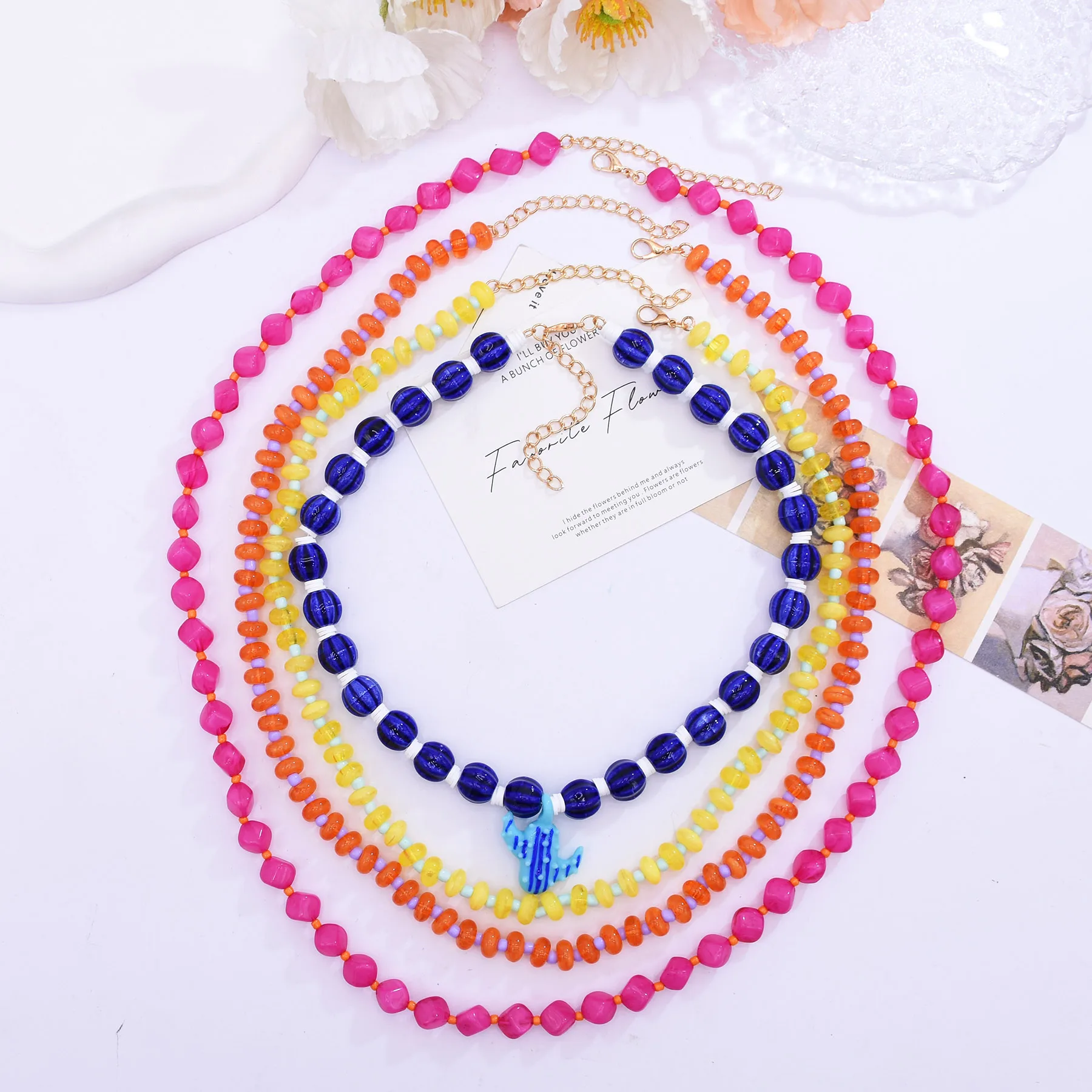 Bohemian styled multi-color beaded cactus pendant women's layered necklace, perfect for parties and music festivals
Bohemian styled multi-color beaded cactus pendant women's layered necklace, perfect for parties and music festivals