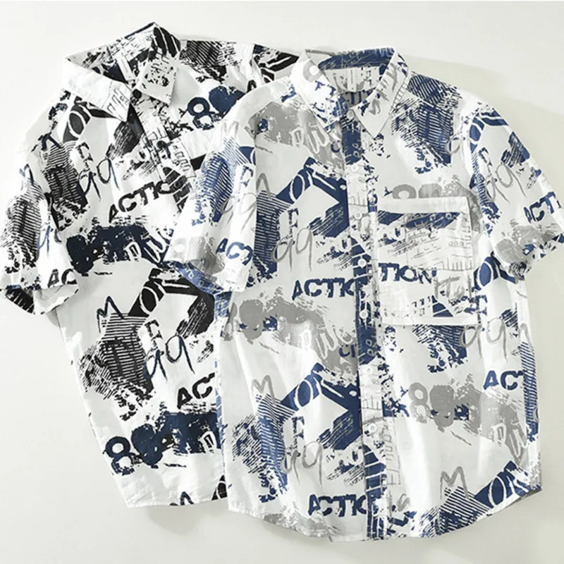 2025 Summer Japanese Fresh Printed Short Sleeved Shirt For Men, Fashionable Versatile Casual Artistic Loose Button Down Shirts
2025 Summer Japanese Fresh Printed Short Sleeved Shirt For Men, Fashionable Versatile Casual Artistic Loose Button Down Shirts