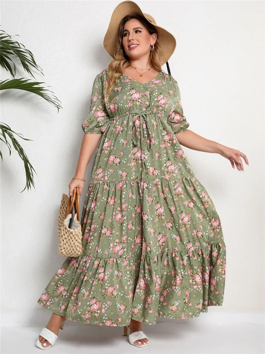 Fashion Summer Dresses for Women Long Dress Short Sleeve Women's Elegant Clothing Womens Pink Green Floral Clothes
Fashion Summer Dresses for Women Long Dress Short Sleeve Women's Elegant Clothing Womens Pink Green Floral Clothes