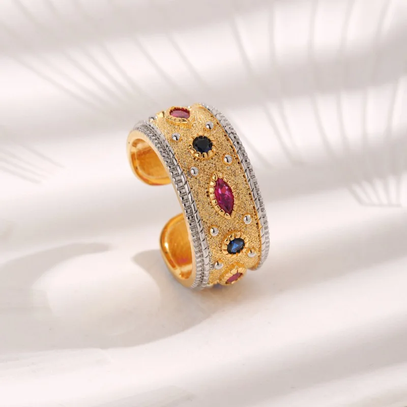 Luxury Retro Titanium Steel Ring European And American Fashion Micro-Inlaid Zircon Draw Process Open Ring for Personality
Luxury Retro Titanium Steel Ring European And American Fashion Micro-Inlaid Zircon Draw Process Open Ring for Personality