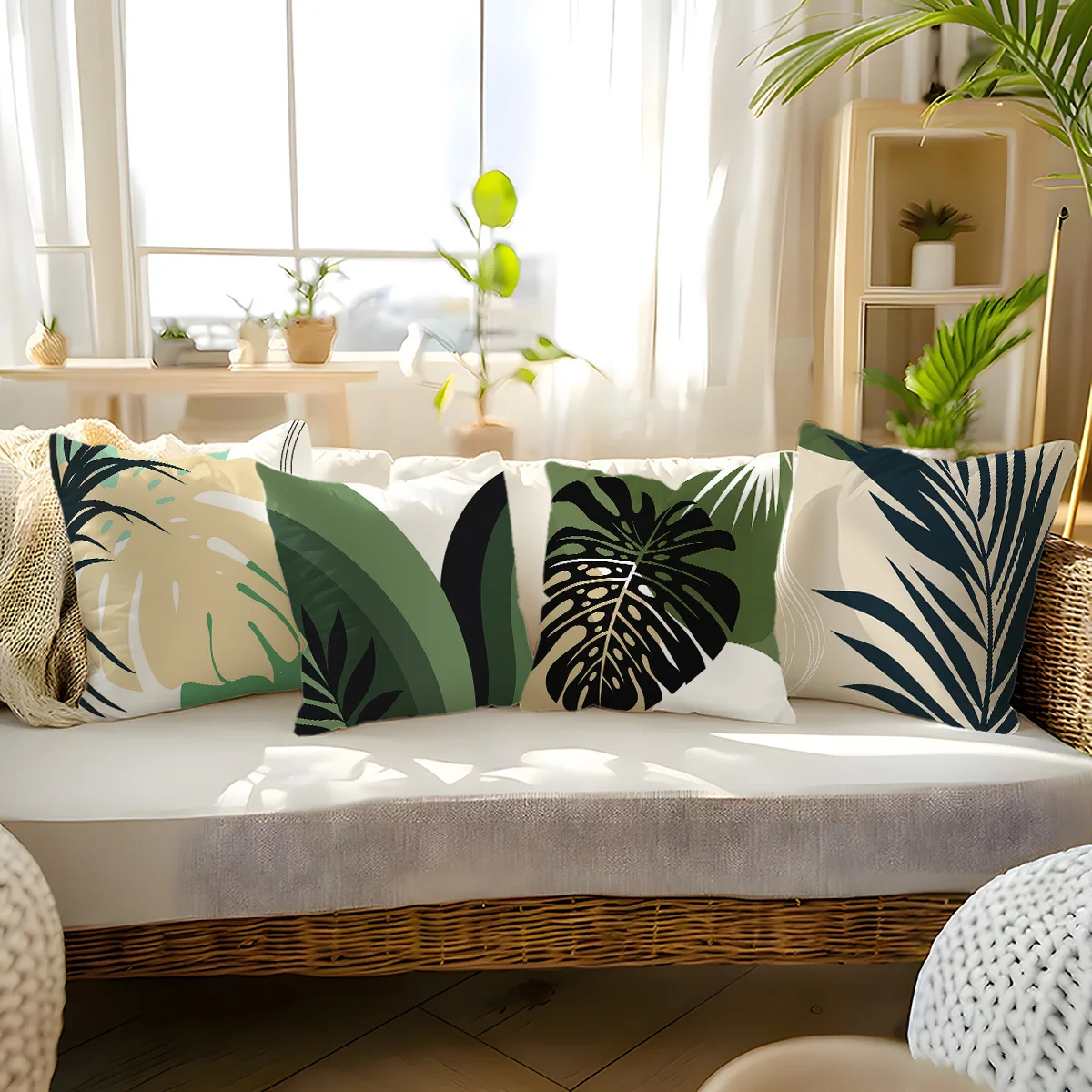 4pcs double-sided Printed Throw Pillow Covers, Minimalist Monstera Leaf Print Cushion Cases, Calming Tropical Aesthetic Decor
4pcs double-sided Printed Throw Pillow Covers, Minimalist Monstera Leaf Print Cushion Cases, Calming Tropical Aesthetic Decor