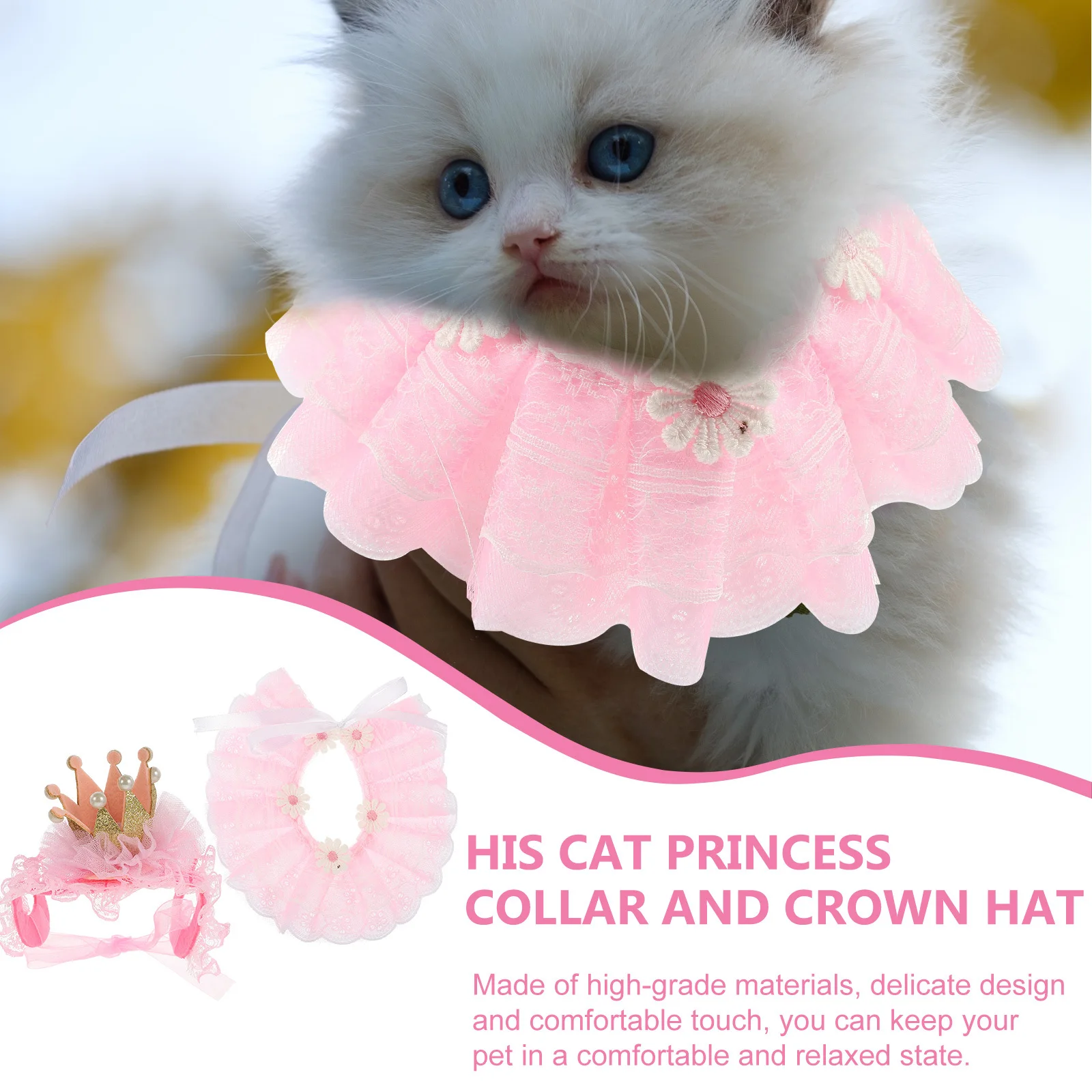 Pet Birthday Collars Cat Lace Collar with Small Flower Decoration Princess Costume for Cats and Puppies Cat Birthday Collar
Pet Birthday Collars Cat Lace Collar with Small Flower Decoration Princess Costume for Cats and Puppies Cat Birthday Collar