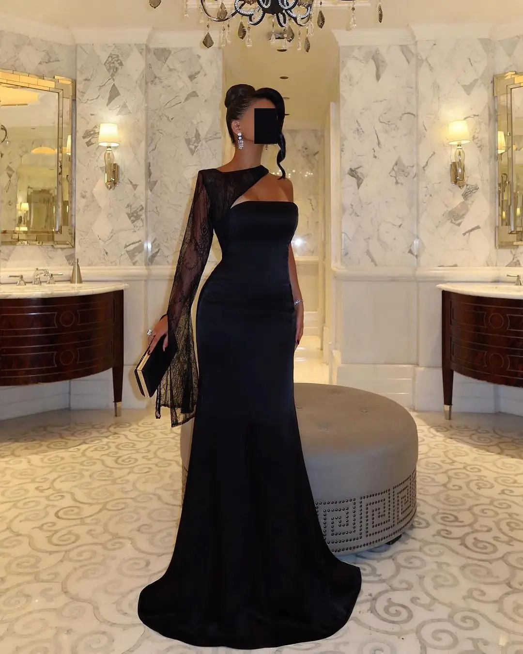 Customized Mermaid Long Sleeve Prom Dresses One Shoulder Lace Floor Length Back Zipper Evening Dresses Party Dresses
Customized Mermaid Long Sleeve Prom Dresses One Shoulder Lace Floor Length Back Zipper Evening Dresses Party Dresses