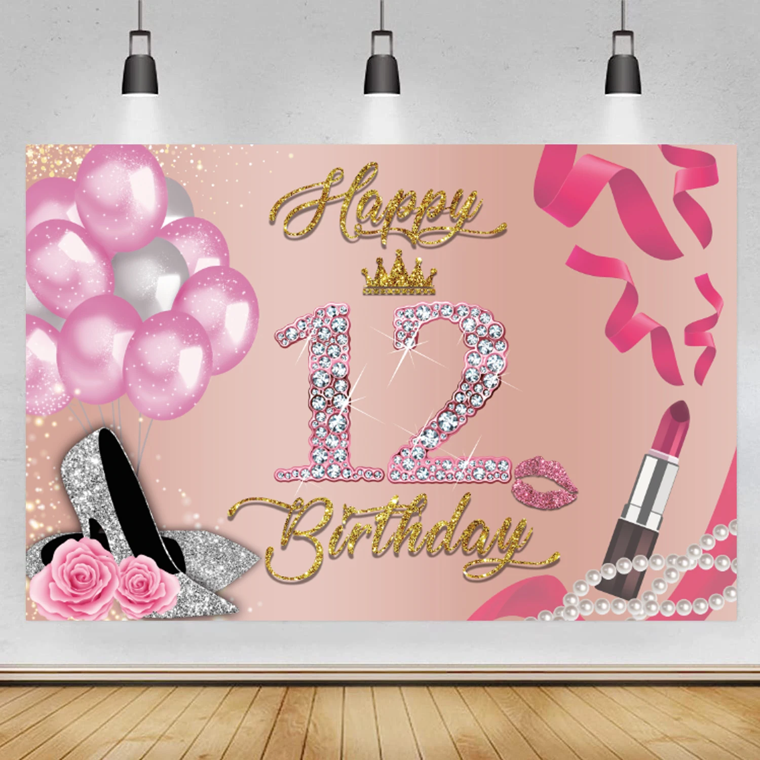 Rose Gold 12th Birthday Backdrop Baby Shower Girls 12 Years Old Birthday Party Photography Background Photo Studio Props Banner
Rose Gold 12th Birthday Backdrop Baby Shower Girls 12 Years Old Birthday Party Photography Background Photo Studio Props Banner