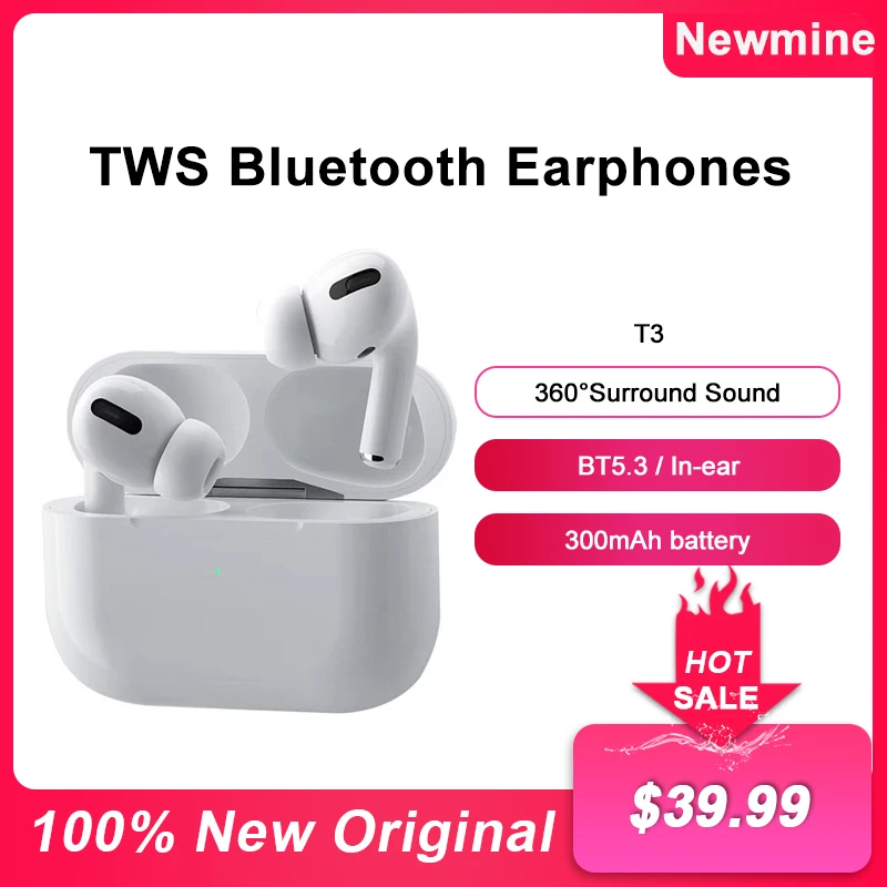 Original Newmine T3 Bluetooth 5.3 Earphones Touch Control Wireless Headphone Active Noise Cancellation HiFi Stereo Sport Headset
Original Newmine T3 Bluetooth 5.3 Earphones Touch Control Wireless Headphone Active Noise Cancellation HiFi Stereo Sport Headset