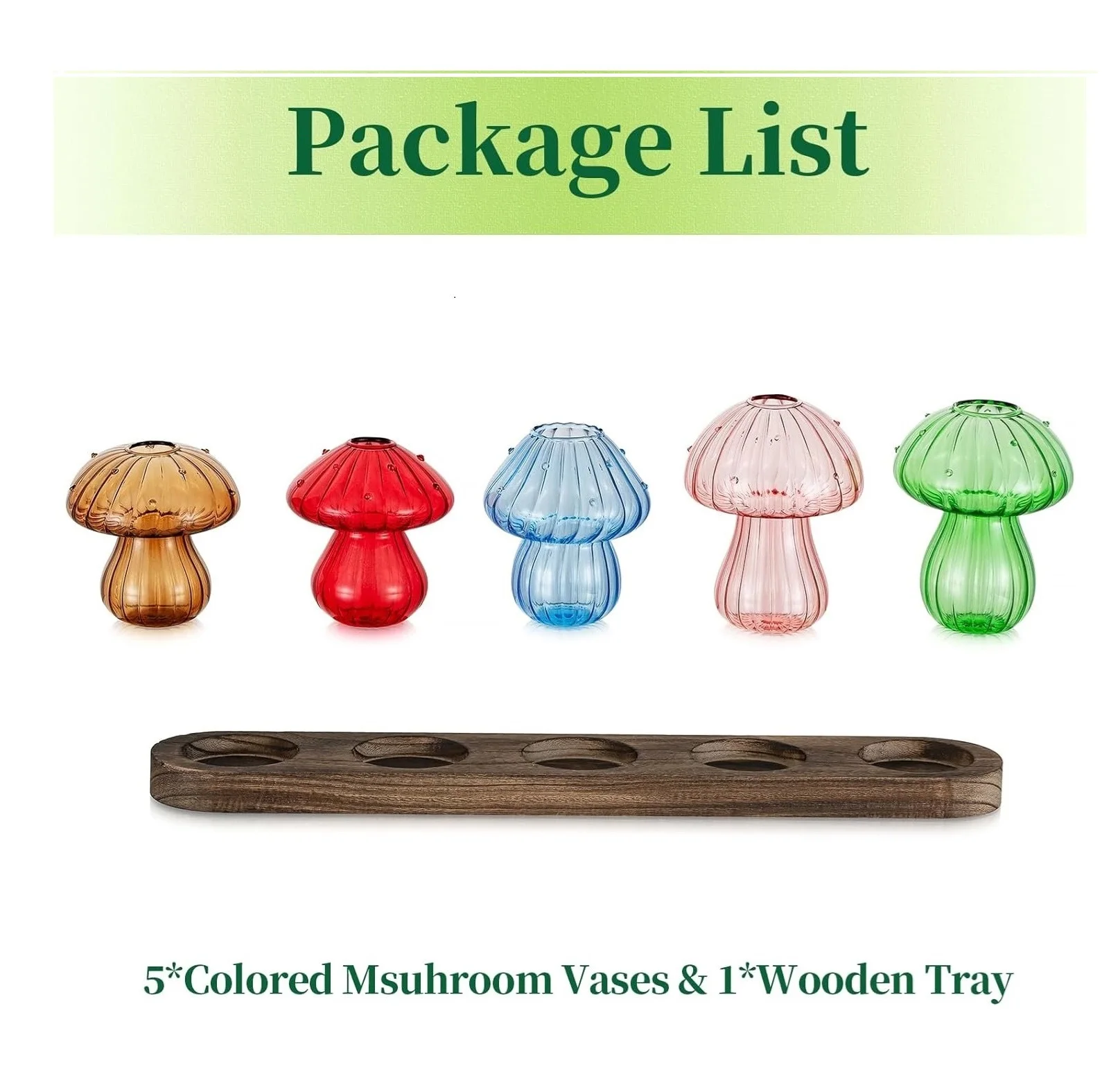 Glass Propagation Station for Plant: Mushroom Planter - Set of 5 Hydroponic Mushroom Vases Gift for Mom
Glass Propagation Station for Plant: Mushroom Planter - Set of 5 Hydroponic Mushroom Vases Gift for Mom