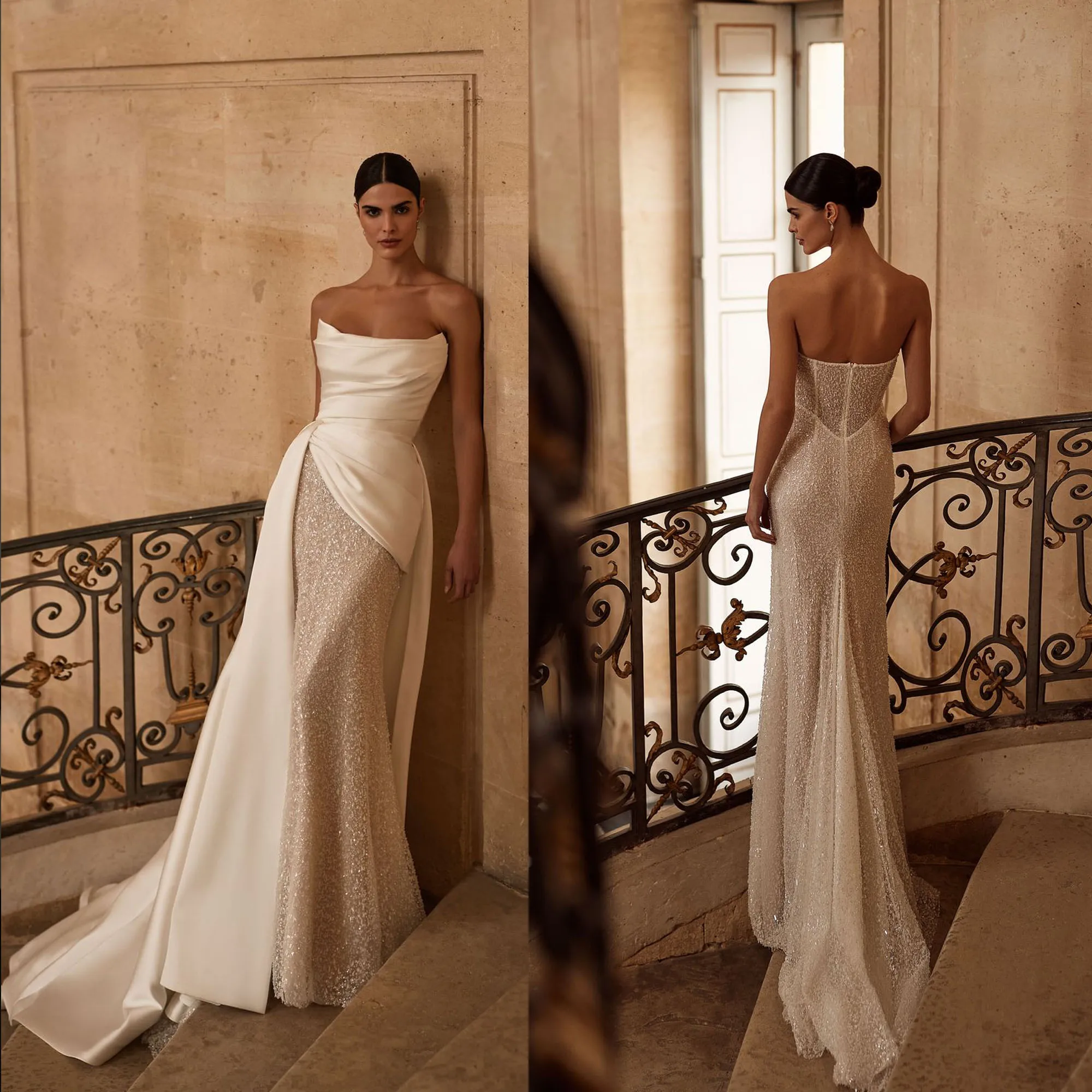 MCDV 2 In 1 Strapless Wedding Dress Sweetheart Detachable Train Bridal Reception Dress Elegant Vestido De Novia 2026 Customized
MCDV 2 In 1 Strapless Wedding Dress Sweetheart Detachable Train Bridal Reception Dress Elegant Vestido De Novia 2026 Customized