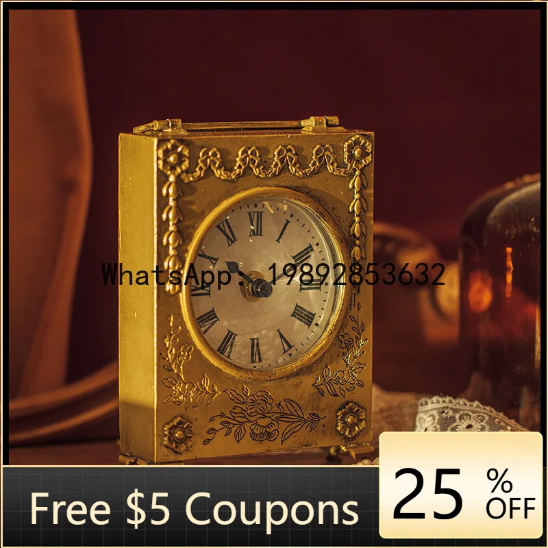 XL4-1 SLT French retro light luxury handmade gold table clock with bow design for desktop decoration
XL4-1 SLT French retro light luxury handmade gold table clock with bow design for desktop decoration