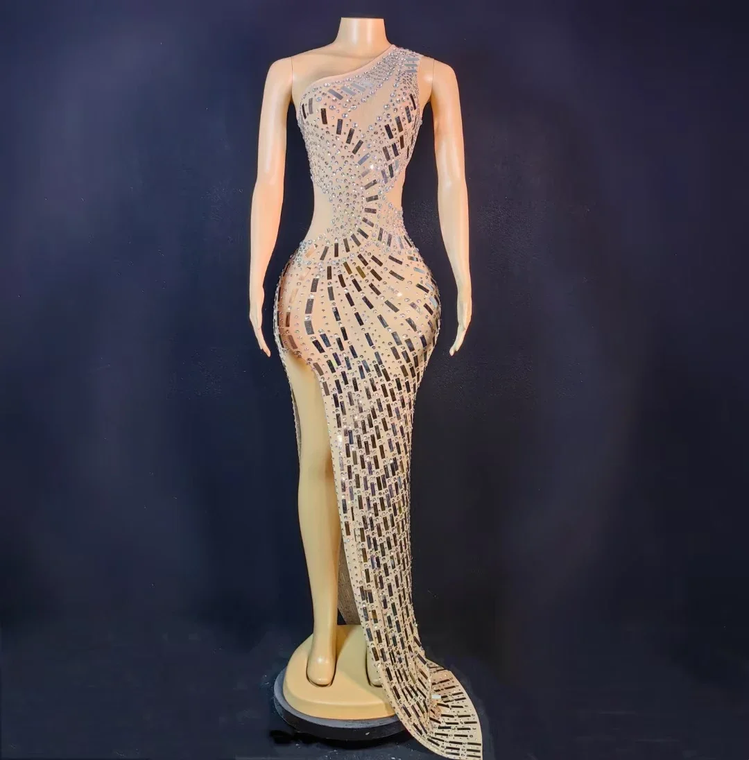 Luxury Diamond Personality High Split Sleeveless Long Dress Celebrate Birthday Party Evening Gown Singer Stage Performance Wear
Luxury Diamond Personality High Split Sleeveless Long Dress Celebrate Birthday Party Evening Gown Singer Stage Performance Wear