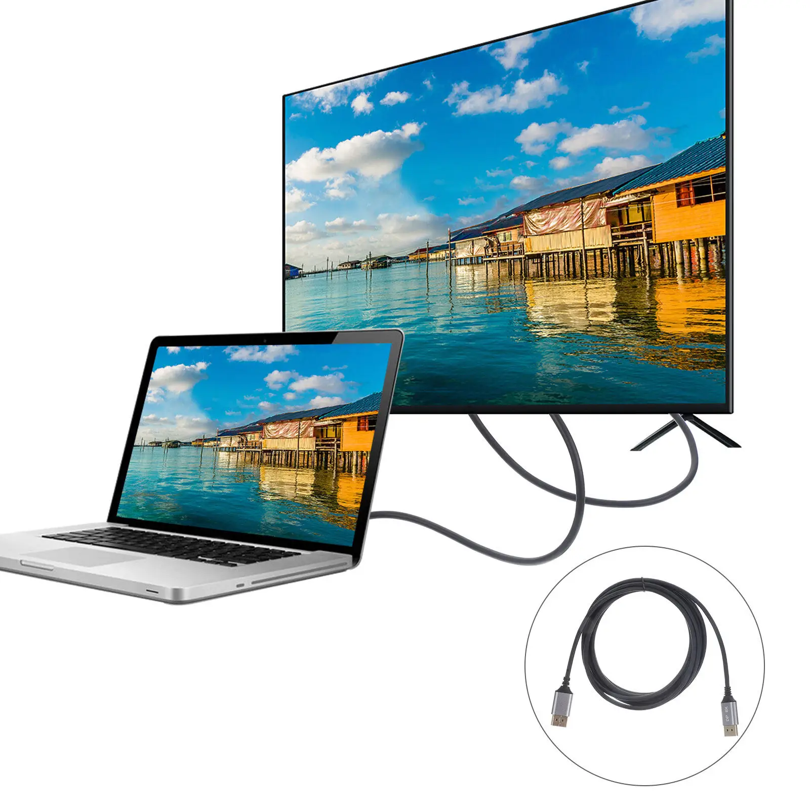 Display Port Cable 2m Male to Male Ultra Thin Flexible High Definition 8K 60Hz Extension Cable for Monitor Pc GPU Video
Display Port Cable 2m Male to Male Ultra Thin Flexible High Definition 8K 60Hz Extension Cable for Monitor Pc GPU Video