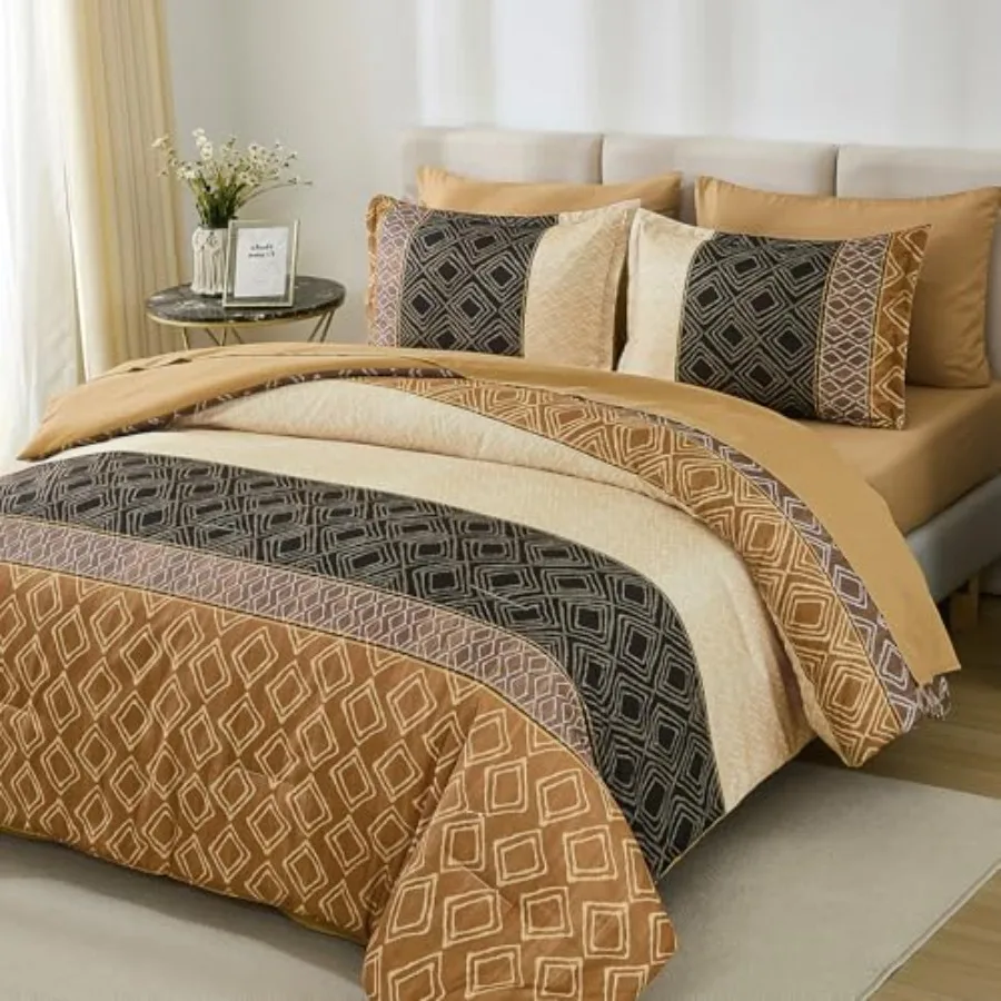 Boho Comforter Set, 7 Pcs Bed in a Bag Size Lightweight Bedding Sets Striped Comforters Bed Set with Sheets for Family All Seas
Boho Comforter Set, 7 Pcs Bed in a Bag Size Lightweight Bedding Sets Striped Comforters Bed Set with Sheets for Family All Seas