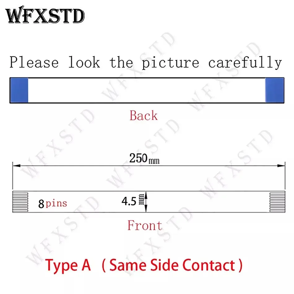 8pins 4.5mm 250mm Type A New Flex cable Same Side Copper AWM 20624 80C 60V VW-1 Pins Contact
8pins 4.5mm 250mm Type A New Flex cable Same Side Copper AWM 20624 80C 60V VW-1 Pins Contact