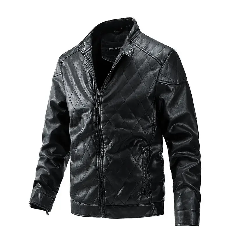 2022 New Leather Casual Coat Men's Thickened Plush PU Mock Neck Motorcycle Jacket Diamond Grid Fashion Versatile Men's Wear
2022 New Leather Casual Coat Men's Thickened Plush PU Mock Neck Motorcycle Jacket Diamond Grid Fashion Versatile Men's Wear