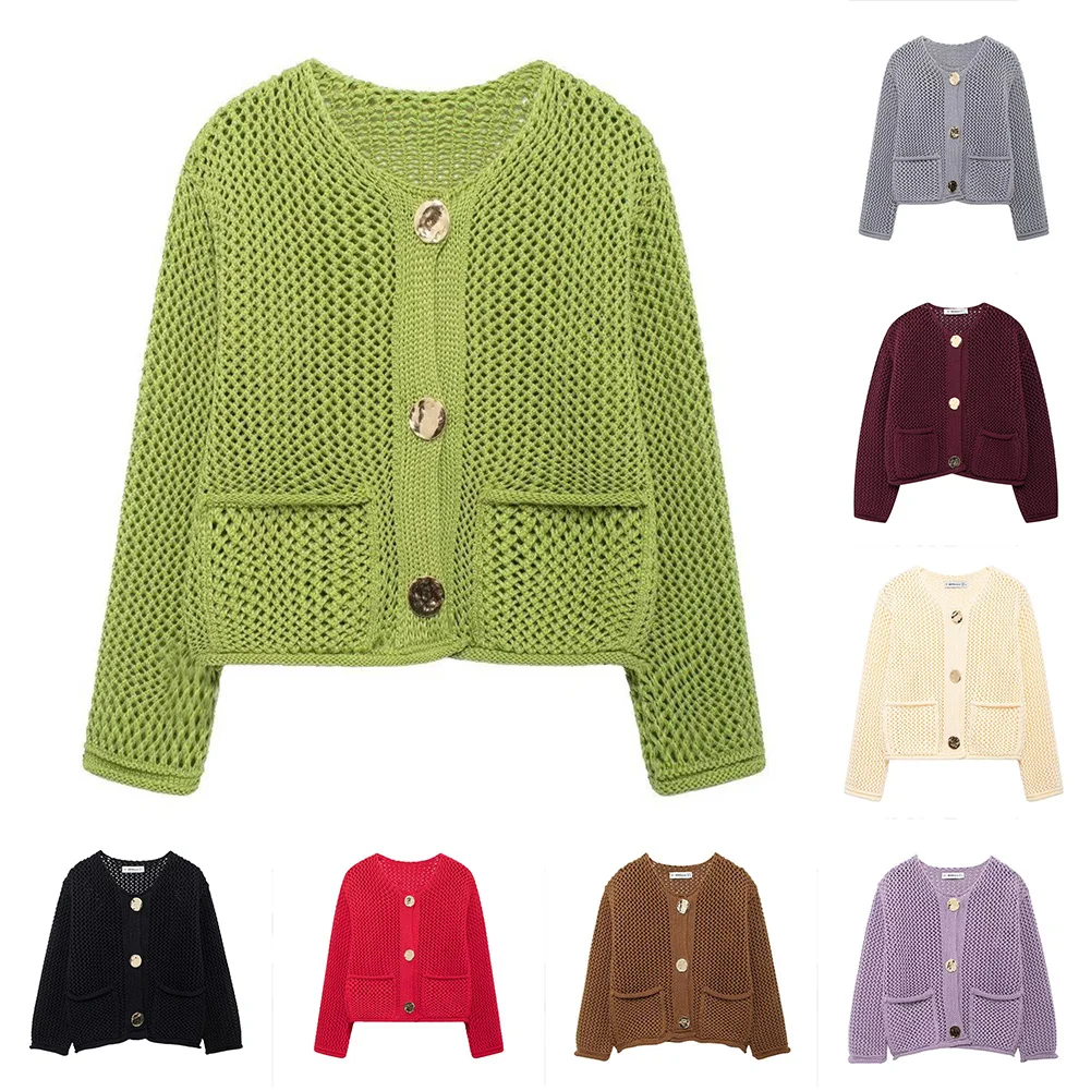 Women Ladies Autumn Daily Pockets Metal Buttons Knit Sweaters Fashion Retro Elegant Cardigans Long Sleeve
Women Ladies Autumn Daily Pockets Metal Buttons Knit Sweaters Fashion Retro Elegant Cardigans Long Sleeve