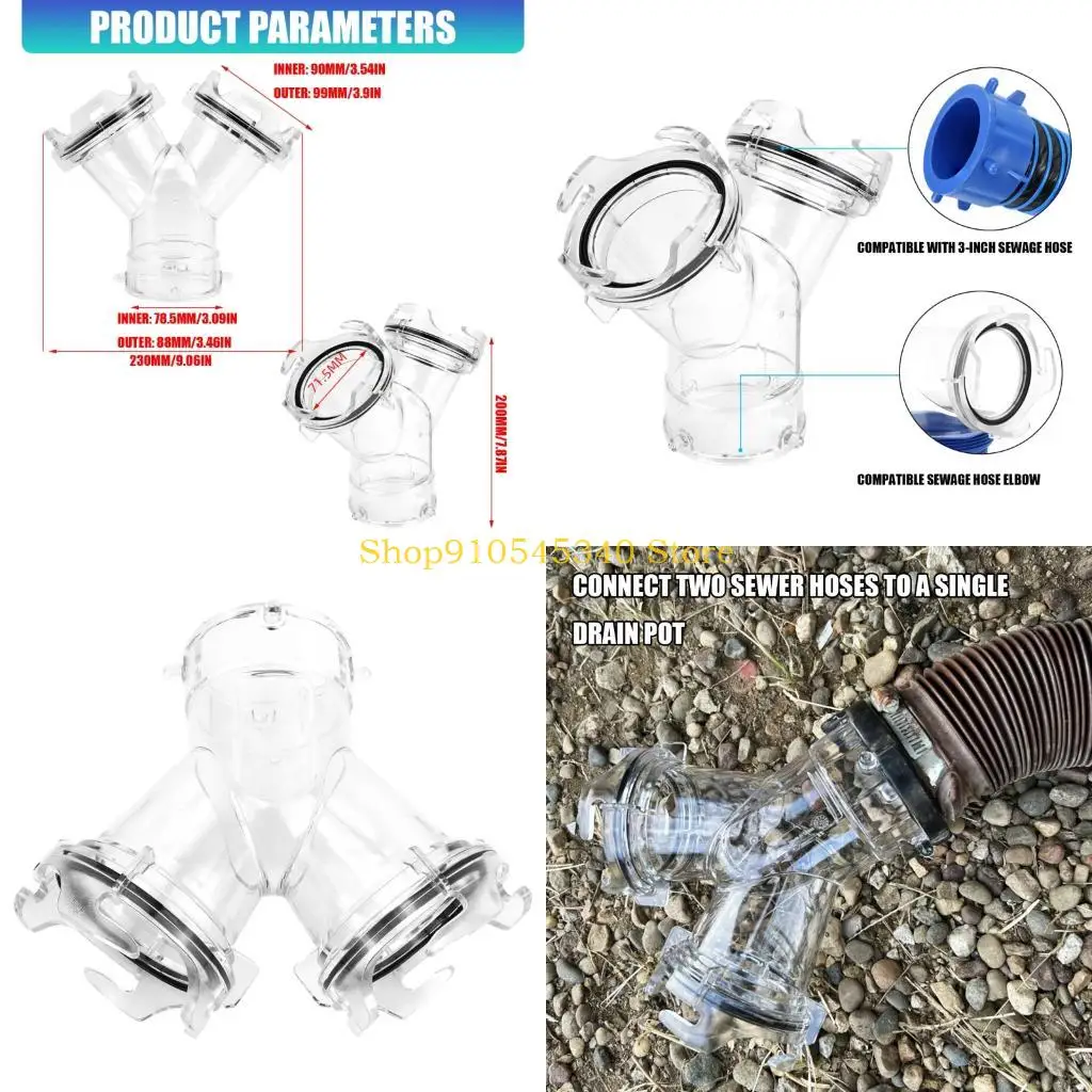 U2JA RVs Sewer Hose Adapter Transparent Sewer Hoses Y Splitter Fitting with Gasket Twist Design Y Pipe Connector
U2JA RVs Sewer Hose Adapter Transparent Sewer Hoses Y Splitter Fitting with Gasket Twist Design Y Pipe Connector