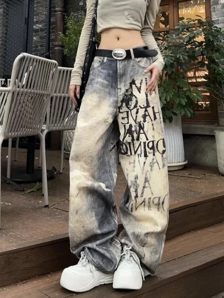 Y2K Letter Gradient Jeans Women Streetwear Fall American Vintage Denim Pants High Street Loose Straight Retro Wide Leg Trousers
Y2K Letter Gradient Jeans Women Streetwear Fall American Vintage Denim Pants High Street Loose Straight Retro Wide Leg Trousers