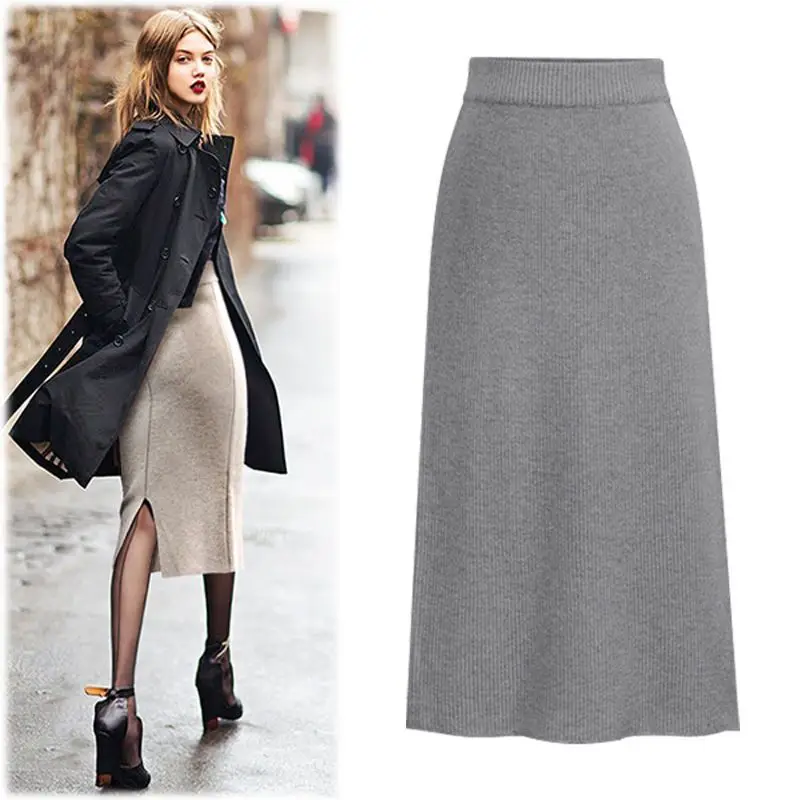 Knit Skirt Women High Waist Autumn Winter New Wool Solid Mid Length Slit Bodycon Slimming Pencil Skirt
Knit Skirt Women High Waist Autumn Winter New Wool Solid Mid Length Slit Bodycon Slimming Pencil Skirt