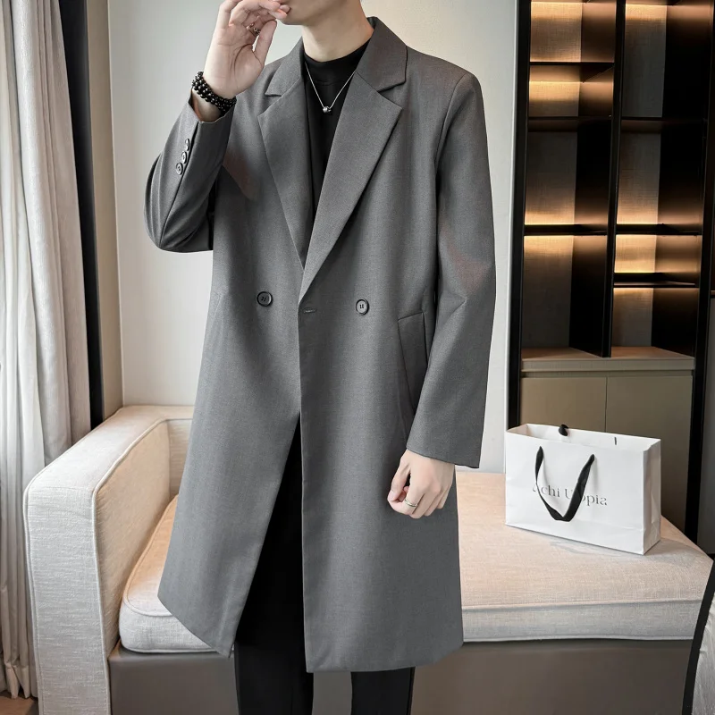 Casual Korean Style Men's Long Overcoat Suit Collar Windbreaker Trendy Mid-Length Jacket Youthful Autumn Fashion Cool Style
Casual Korean Style Men's Long Overcoat Suit Collar Windbreaker Trendy Mid-Length Jacket Youthful Autumn Fashion Cool Style