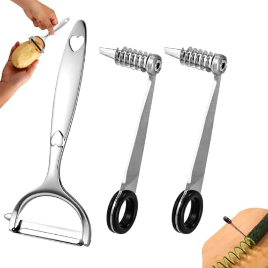 2 шт. спиральные кусачки для овощей и 1 шт. V-образный инструмент для очистки овощей, спирализатор из нержавеющей стали для ручной спиральной резки
2 шт. спиральные кусачки для овощей и 1 шт. V-образный инструмент для очистки овощей, спирализатор из нержавеющей стали для ручной спиральной резки