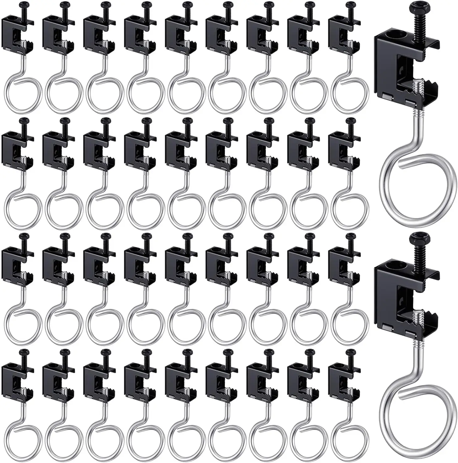50 Set 1/4"-20 Spring Steel Beam Clamps with Bridle Rings for Pipe, Cable, and Woodworking Tools
50 Set 1/4"-20 Spring Steel Beam Clamps with Bridle Rings for Pipe, Cable, and Woodworking Tools