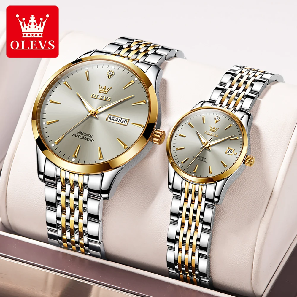 OLEVS Luxury Couple Watches Simple Fashion Auto Date Waterproof Luminous Original Automatic Mechanical Watch for Men Women 6635
OLEVS Luxury Couple Watches Simple Fashion Auto Date Waterproof Luminous Original Automatic Mechanical Watch for Men Women 6635