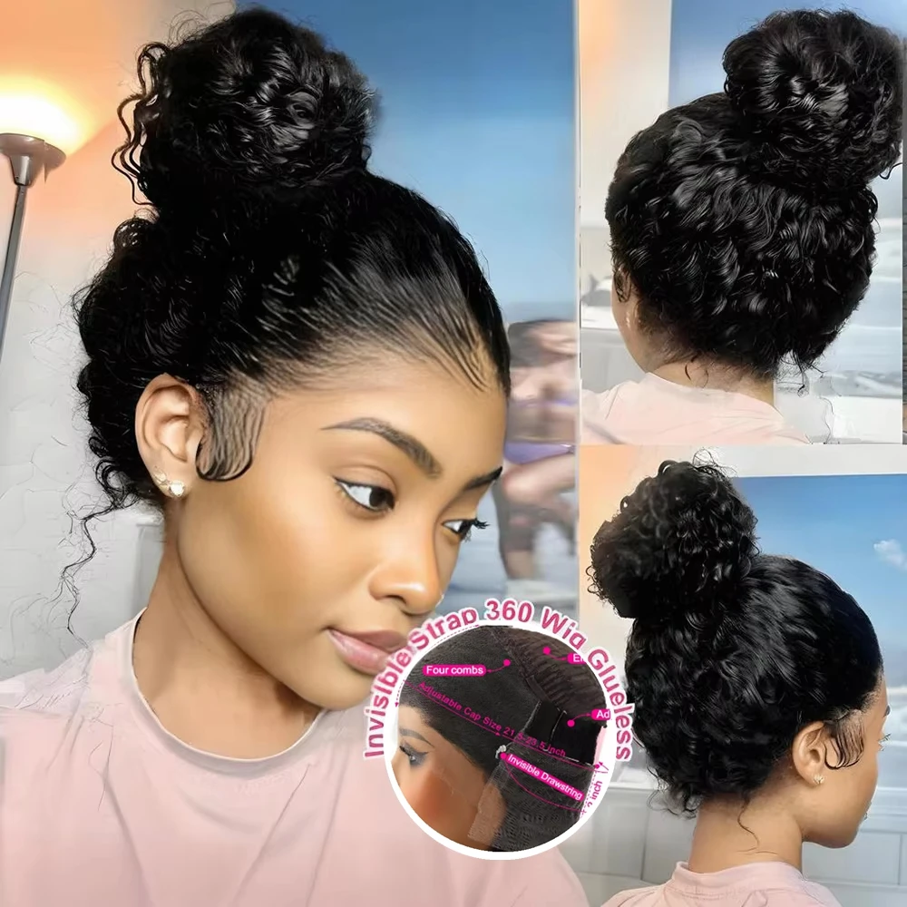 250 Density Invisi Strap 360 Full Lace Frontal Kinky Curly Wig 24 inch Black Human Hair Drawstring Snug Water Wig Glueless
250 Density Invisi Strap 360 Full Lace Frontal Kinky Curly Wig 24 inch Black Human Hair Drawstring Snug Water Wig Glueless
