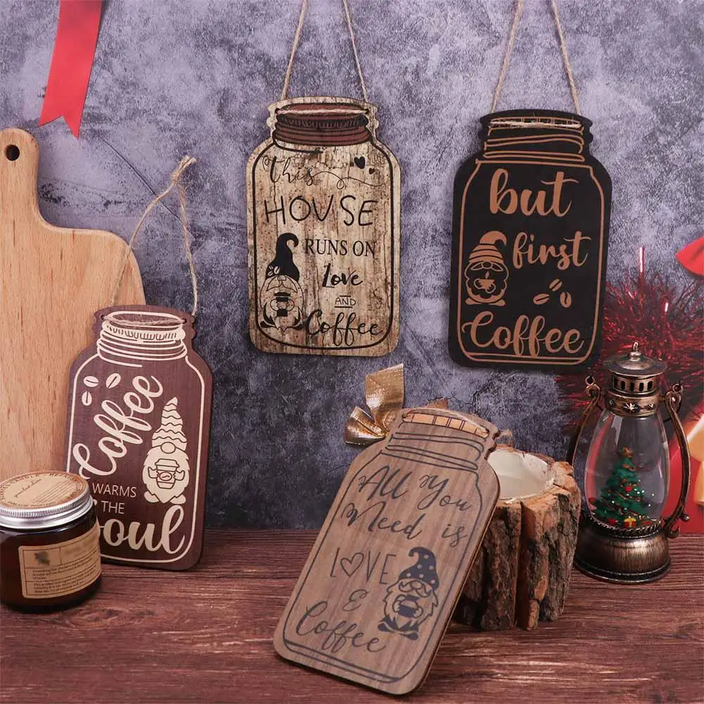 4pcs American-Style Country Wooden Coffee Hanging Sign Vintage Elegant Coffee Letter Sign Decorations Coffee Can Shape
4pcs American-Style Country Wooden Coffee Hanging Sign Vintage Elegant Coffee Letter Sign Decorations Coffee Can Shape