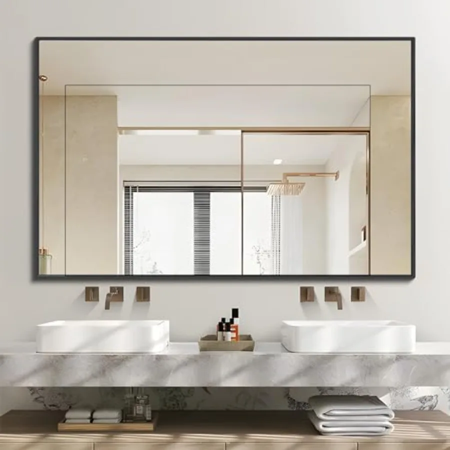 Bathroom Mirror for Wall, 30x40 Inch Rectangle Mirrors with Metal Frame, Modern Vanity Wall Mirror Decor for Entryway Hangs, Ba
Bathroom Mirror for Wall, 30x40 Inch Rectangle Mirrors with Metal Frame, Modern Vanity Wall Mirror Decor for Entryway Hangs, Ba