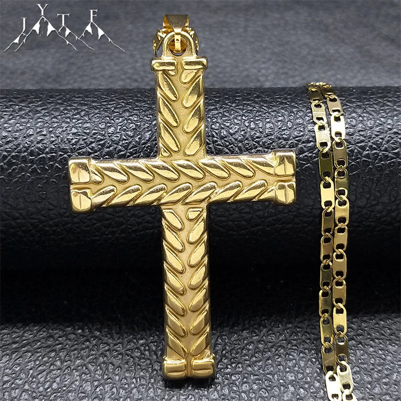 Hip Hop Big Cross Christian Men's Necklace Stainless Steel Gold Plated Religion Necklaces Jewelry Gifts for Boyfriend NHH7S05
Hip Hop Big Cross Christian Men's Necklace Stainless Steel Gold Plated Religion Necklaces Jewelry Gifts for Boyfriend NHH7S05