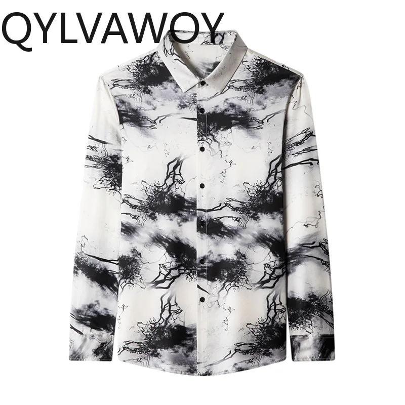 QYLVAWOY 92.4% Mulberry Silk Men's Shirts Printed Luxury Shirt Man Long Sleeves Shirts for Man Chinese Style Top Ropa Hombre
QYLVAWOY 92.4% Mulberry Silk Men's Shirts Printed Luxury Shirt Man Long Sleeves Shirts for Man Chinese Style Top Ropa Hombre