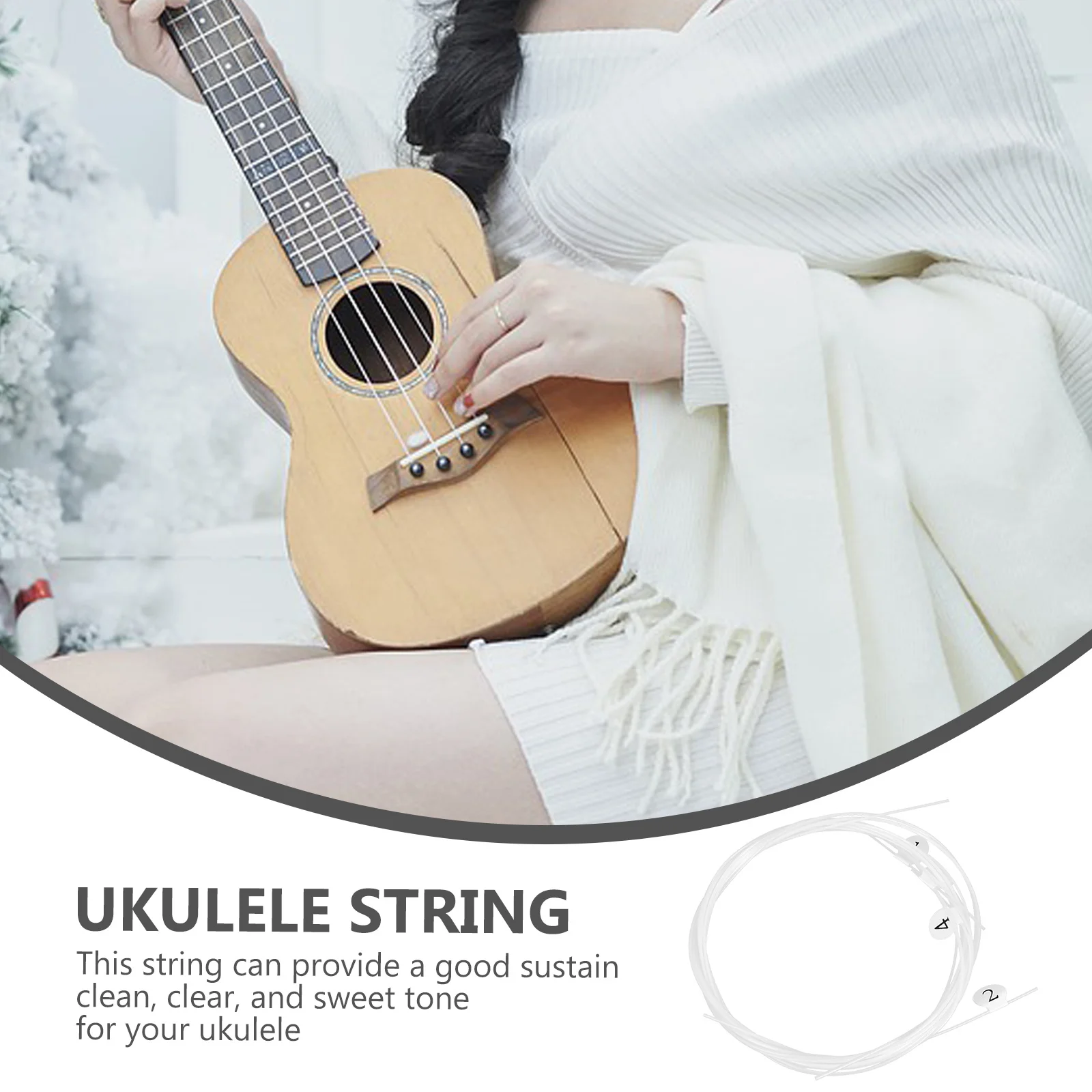 4set 4Sets Ukulele Nylon String Instrument Parts Accessories For Ukulele Durable Clear Tone Musical Instrument Parts Accessories