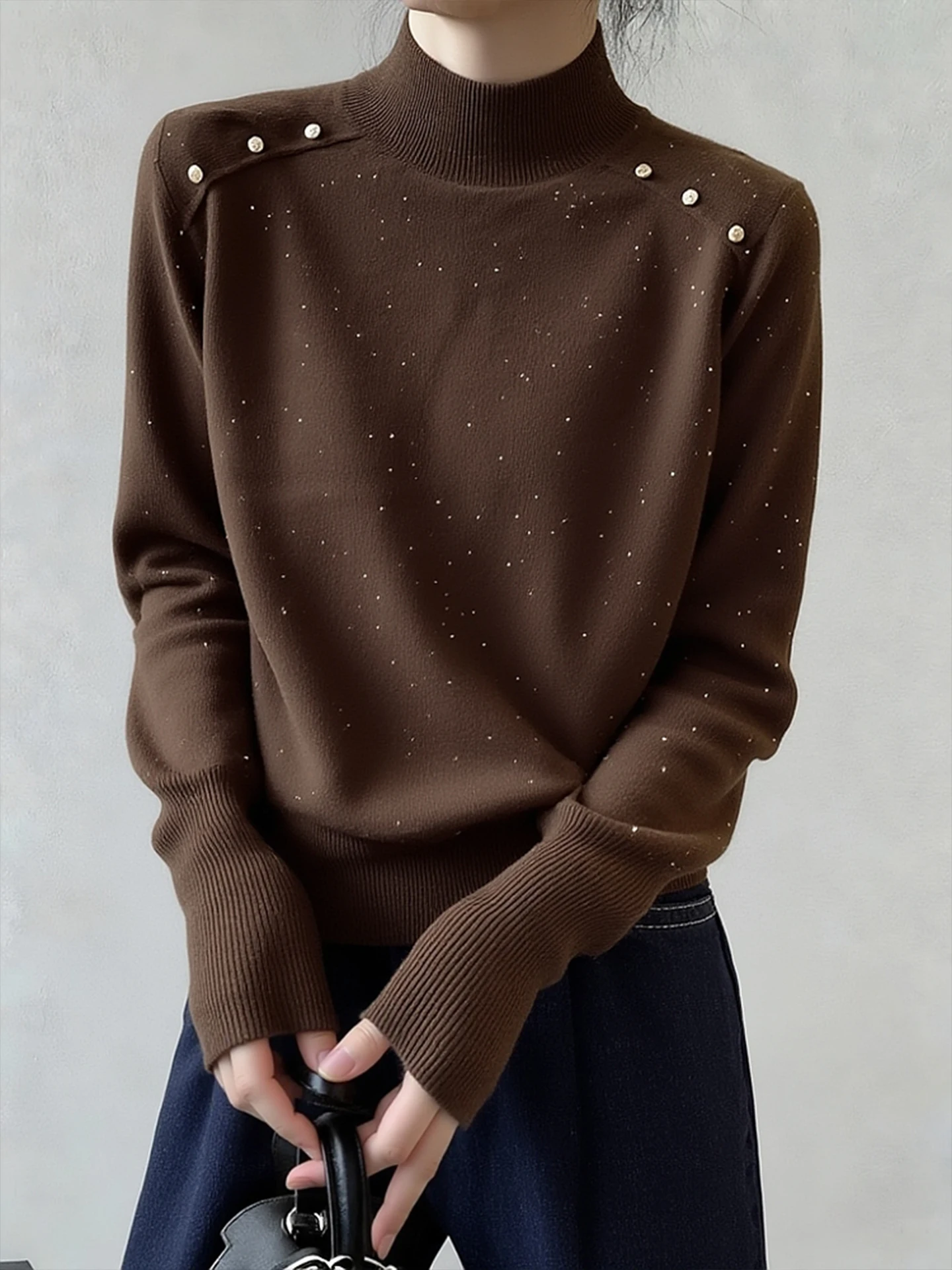 2025 Winter Faion High-End Knitted Sweater Women's Long Sve Overhead Soft Plump Top Inner Sparkling Base irt Korean Sle
2025 Winter Faion High-End Knitted Sweater Women's Long Sve Overhead Soft Plump Top Inner Sparkling Base irt Korean Sle