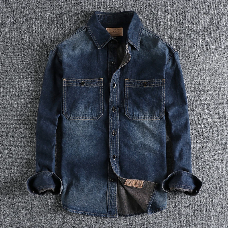 Retro Hardman Ameika Casual Denim Shirt Men Autumn Winter Workwear Durable Youth Shirt Jacket Long Sleeve Standard Fit
Retro Hardman Ameika Casual Denim Shirt Men Autumn Winter Workwear Durable Youth Shirt Jacket Long Sleeve Standard Fit