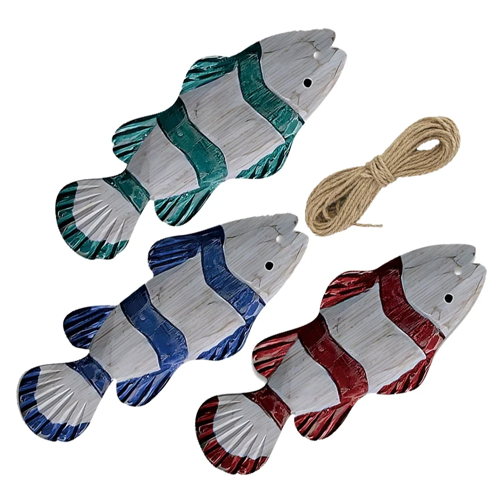 3pcs Mediterranean Style Wood Fish Hanging Decor Coastal Nautical Fish Wall Sculpture Ocean Themed Wall Art For Bedroom Bathroom 
3pcs Mediterranean Style Wood Fish Hanging Decor Coastal Nautical Fish Wall Sculpture Ocean Themed Wall Art For Bedroom Bathroom