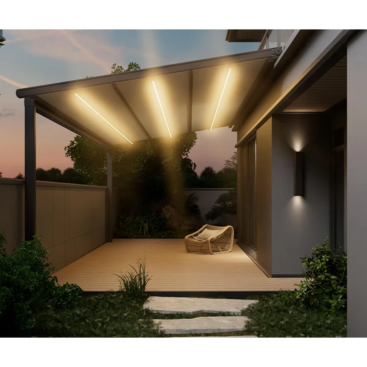 Customizable Motorized Electric Retractable Roof Canopy Aluminum Sunshade Awning Extendable Outdoor Polyester PVC Aluminum Alloy
Customizable Motorized Electric Retractable Roof Canopy Aluminum Sunshade Awning Extendable Outdoor Polyester PVC Aluminum Alloy