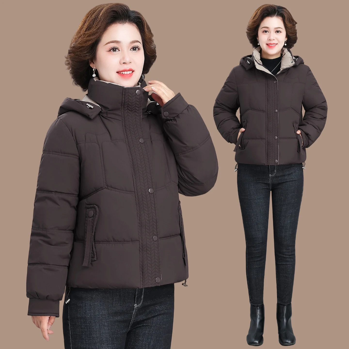 Thiened ort down Cotton Jaet Women's Warmth Sle Casual Winter Coat for Middle-Aged And ly New Autumn Winter
Thiened ort down Cotton Jaet Women's Warmth Sle Casual Winter Coat for Middle-Aged And ly New Autumn Winter