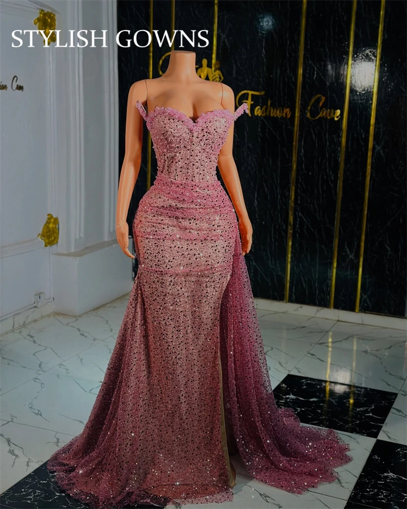 Luxury Pink Sexy Prom Dresses Luxury Black Girl Beading Crystal Birthday Party Dress Rhinestone Evening Sresses Gown Customized
Luxury Pink Sexy Prom Dresses Luxury Black Girl Beading Crystal Birthday Party Dress Rhinestone Evening Sresses Gown Customized