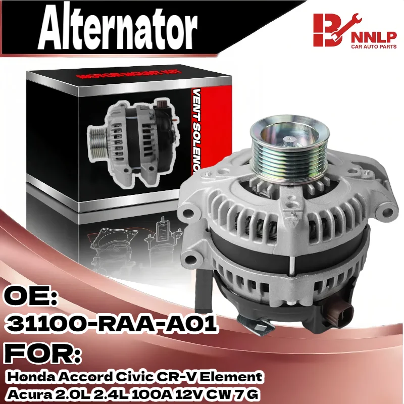 Alternator for Honda Accord Civic CR-V Element Acura 2.0L 2.4L 100A 12V CW 7 G 13980N, 13980, 1042104732, 31100RAAA01
Alternator for Honda Accord Civic CR-V Element Acura 2.0L 2.4L 100A 12V CW 7 G 13980N, 13980, 1042104732, 31100RAAA01