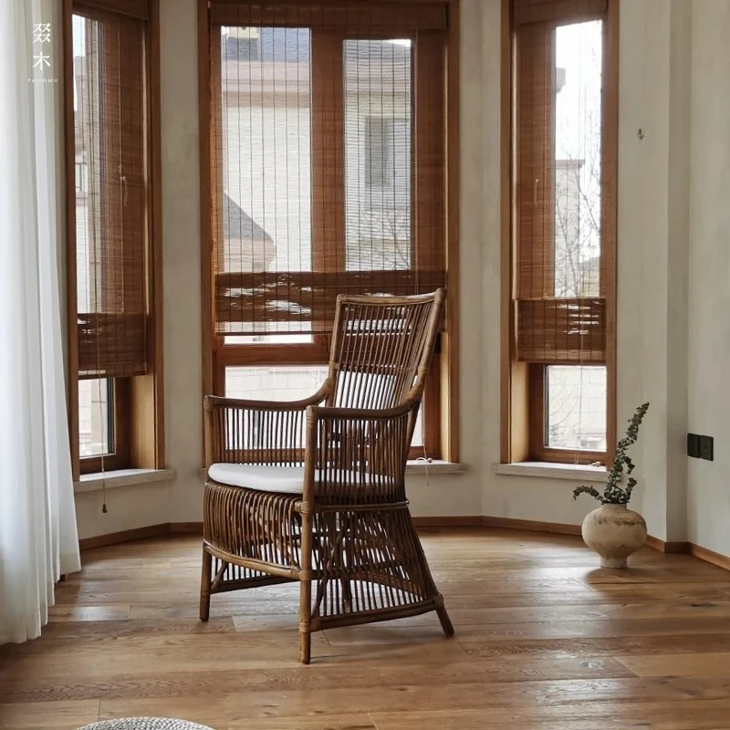 Single Rattan Chair Natural Real Rattan Retro Handmade Vine Woven Balcony Leisure Quiet Style
Single Rattan Chair Natural Real Rattan Retro Handmade Vine Woven Balcony Leisure Quiet Style