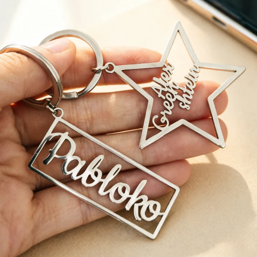 Custom Name Keychain Stainless Steel Laser Engraved Text Message Heart Star Crown Geometric Pendant Keyring Gift Anniversary
Custom Name Keychain Stainless Steel Laser Engraved Text Message Heart Star Crown Geometric Pendant Keyring Gift Anniversary