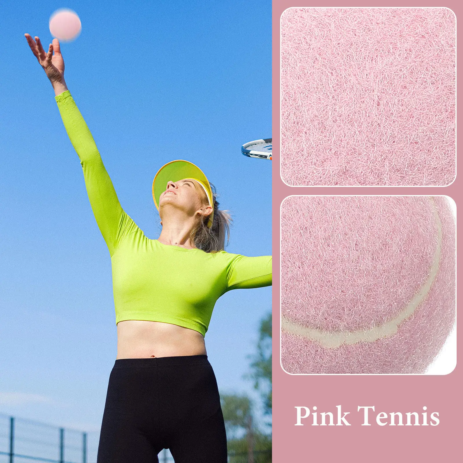 2Pcs Light Pink Rubber Tennis Balls Training Tennis for All Skill Levels Beginner to Pro Hand-Eye Coordination Reaction Time
2Pcs Light Pink Rubber Tennis Balls Training Tennis for All Skill Levels Beginner to Pro Hand-Eye Coordination Reaction Time