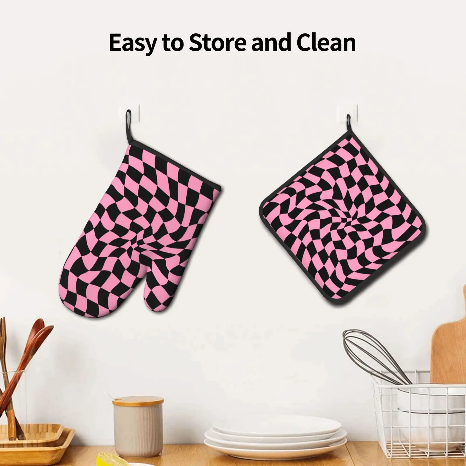 Pink fluid checkerboard pattern Oven Mitts and Pot Holders 2 PCS Set Baking Gift for Mom Oven Gloves & Hot Pads
Pink fluid checkerboard pattern Oven Mitts and Pot Holders 2 PCS Set Baking Gift for Mom Oven Gloves & Hot Pads