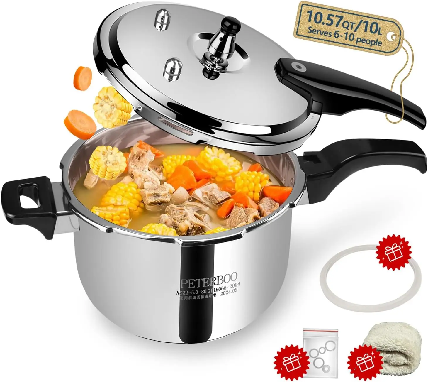 Premium 10 57 Quart Stainless Steel Pressure Cooker Commercial Grade Luxury Cookware Brand Quality Durability Professional
Premium 10 57 Quart Stainless Steel Pressure Cooker Commercial Grade Luxury Cookware Brand Quality Durability Professional