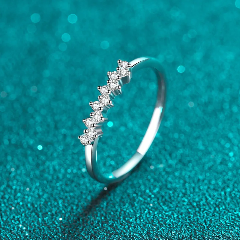 Elegant PT950 Platinum Women's 16.5 Points Moissanite Exquisite Ring, Wavy-Set Diamond Band Ring Charm Fine Jewelry Gift
Elegant PT950 Platinum Women's 16.5 Points Moissanite Exquisite Ring, Wavy-Set Diamond Band Ring Charm Fine Jewelry Gift