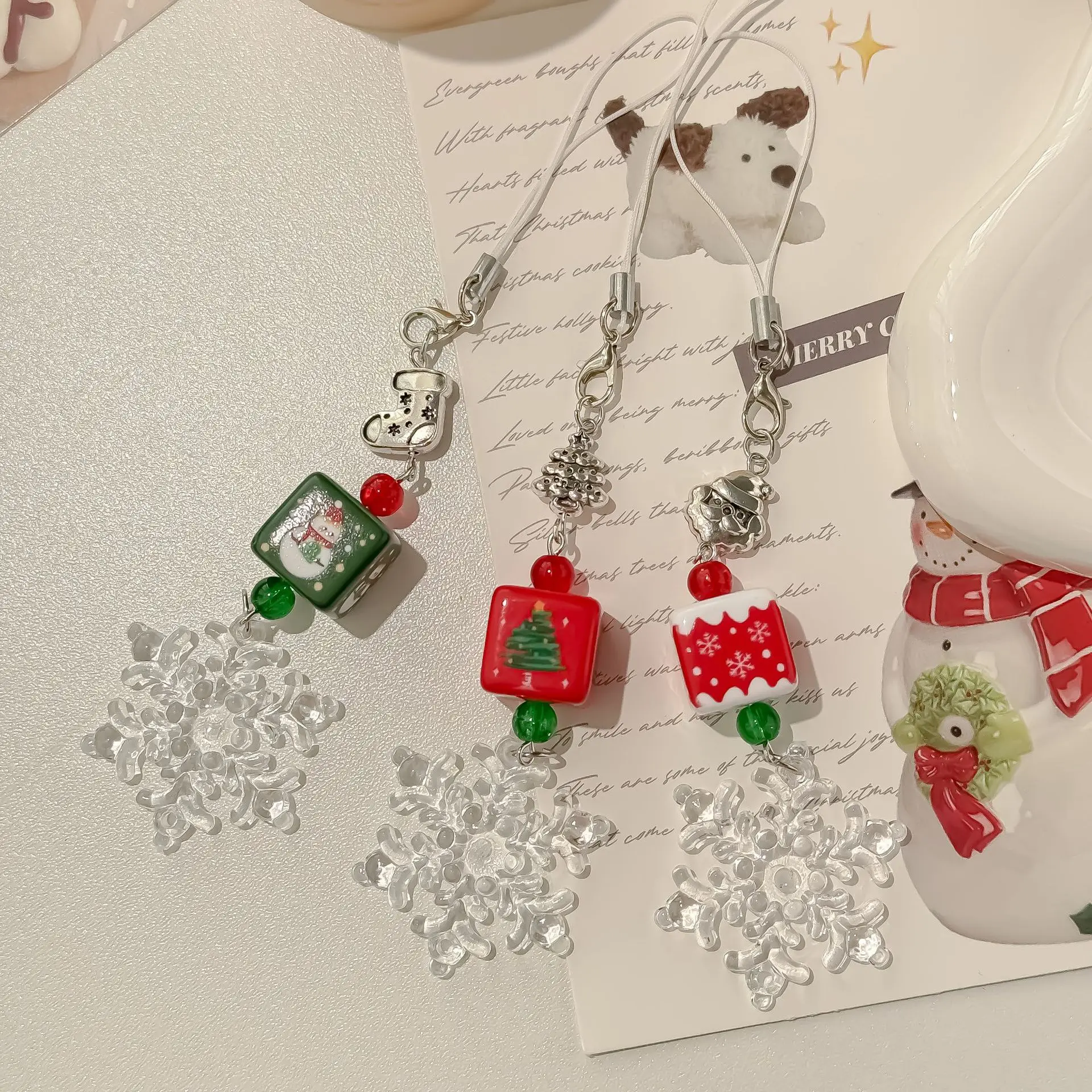 Christmas Bead Mobile Phone Straps Cute Snowman Xmas Lanyard Keychain Schoolbag Decoration Pendant For iPhone Case Gift
Christmas Bead Mobile Phone Straps Cute Snowman Xmas Lanyard Keychain Schoolbag Decoration Pendant For iPhone Case Gift