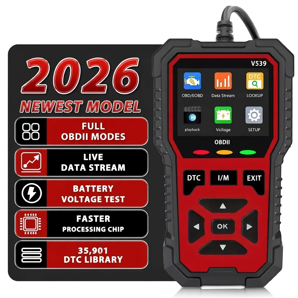 V539 Advanced Vehicle Diagnostic Tool - Quick OBD2 Code Reader with In-Depth Analysis - Easy-To-Use Professional OBDII Device for Every Car, Without Battery
V539 Advanced Vehicle Diagnostic Tool - Quick OBD2 Code Reader with In-Depth Analysis - Easy-To-Use Professional OBDII Device for Every Car, Without Battery