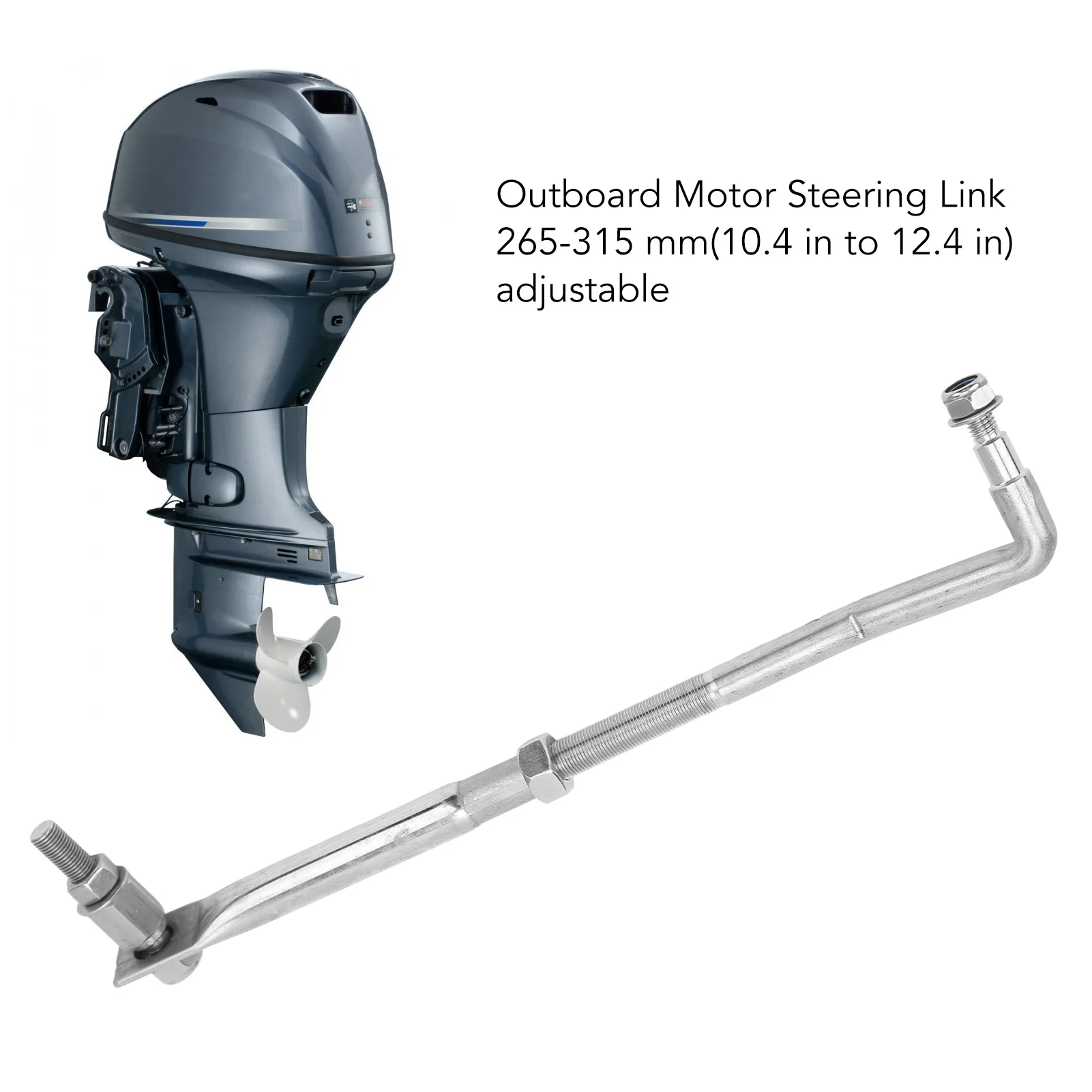 Motor Steering Lever, Outboard Motor Steering Link 265‑315mm Stainless Steel Universal for 15HP to 200HP Outboard Engine
Motor Steering Lever, Outboard Motor Steering Link 265‑315mm Stainless Steel Universal for 15HP to 200HP Outboard Engine