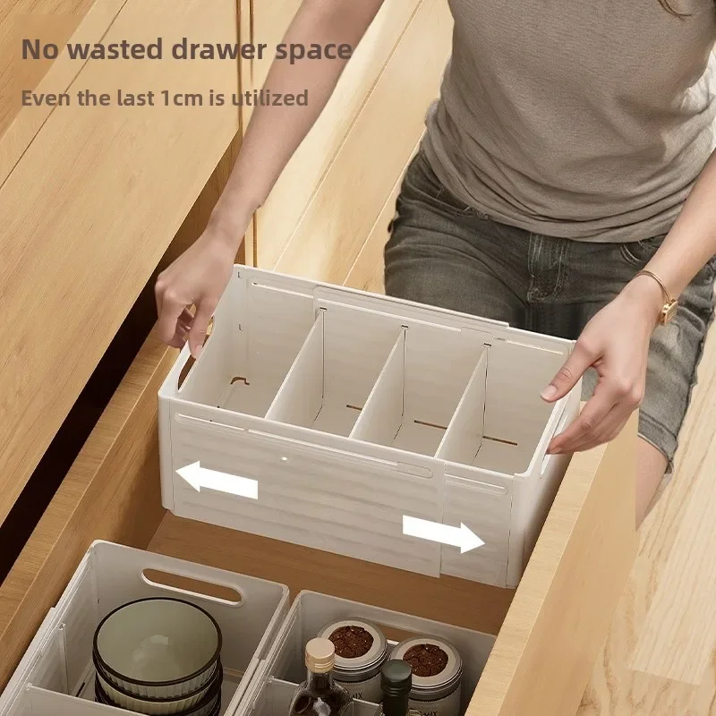 Kitchen Cabinet Drawer Style Expandable Desktop Storage Box Deep Cabinet Right Angle Partitioned for Kitchen Miscellaneous Items
Kitchen Cabinet Drawer Style Expandable Desktop Storage Box Deep Cabinet Right Angle Partitioned for Kitchen Miscellaneous Items